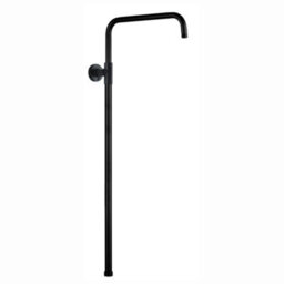 Enki Carre Black Modern Classic Bathroom Solid Stainless Steel Fully Adjustable Overhead Handheld Shower Rigid Riser Rail Kit G18 - thumbnail 2