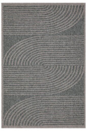 Loomed Silver Indoor Outdoor Washable Weather Resistant Rug 120Cm X 170Cm - thumbnail 1