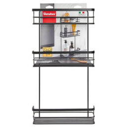 Metaltex Origin Lava 3-Tier Rectangular Shelf Bathroom Storage Rack  - Black - thumbnail 3
