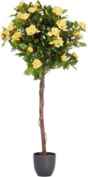 Artificial Regent's Rose Tree In Pot - Weather Resistant Home Or Garden Faux Yellow Flower Potted Plant - H120 X 52Cm Diameter - thumbnail 2