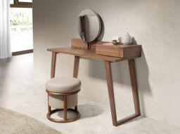 Angel Cerda Elegant Walnut Dressing Table With Mirror For Modern Bedrooms - thumbnail 2