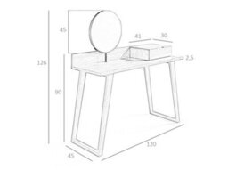 Angel Cerda Elegant Walnut Dressing Table With Mirror For Modern Bedrooms - thumbnail 8