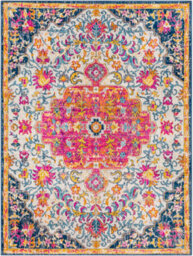 Livabliss Floransa-Vintage Orange Yellow Blue Beige Traditional Boho Living Dining Bedroom Rug 160 X 215 Cm Easy Care, Non Shedding