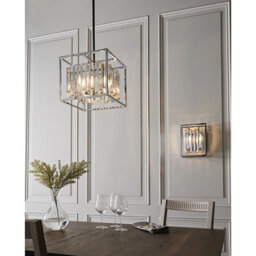 Luminosa Lighting Luminosa Acadia 4 Light Ceiling Pendant Chrome Plate & Clear Crystal Glass, E14 - thumbnail 2