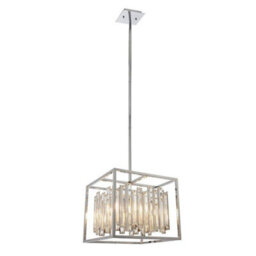 Luminosa Lighting Luminosa Acadia 4 Light Ceiling Pendant Chrome Plate & Clear Crystal Glass, E14 - thumbnail 1