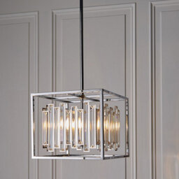 Luminosa Lighting Luminosa Acadia 4 Light Ceiling Pendant Chrome Plate & Clear Crystal Glass, E14 - thumbnail 3