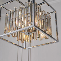 Luminosa Lighting Luminosa Acadia 4 Light Ceiling Pendant Chrome Plate & Clear Crystal Glass, E14 - thumbnail 5