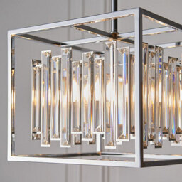 Luminosa Lighting Luminosa Acadia 4 Light Ceiling Pendant Chrome Plate & Clear Crystal Glass, E14 - thumbnail 4