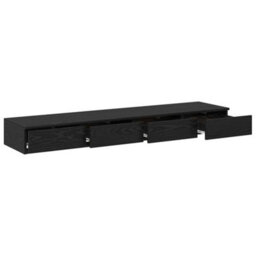 Berkfield Bed Drawers Black Oak 150X36,5X16,5 Cm Engineered Wood - thumbnail 5