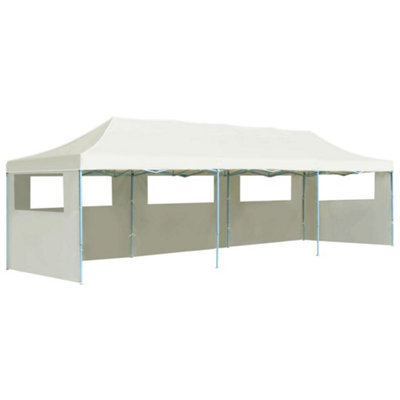Berkfield Folding Pop-Up Party Tent With 5 Sidewalls 3X9 M Cream - image 1