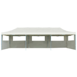 Berkfield Folding Pop-Up Party Tent With 5 Sidewalls 3X9 M Cream - thumbnail 2