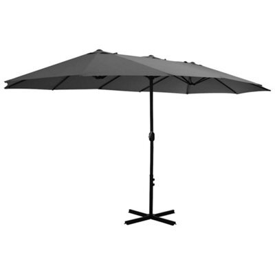 Berkfield Durable Outdoor Parasol With Aluminium Pole 460X270 Cm Anthracite - image 1