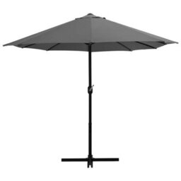 Berkfield Durable Outdoor Parasol With Aluminium Pole 460X270 Cm Anthracite - thumbnail 3
