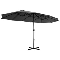 Berkfield Durable Outdoor Parasol With Aluminium Pole 460X270 Cm Anthracite - thumbnail 4