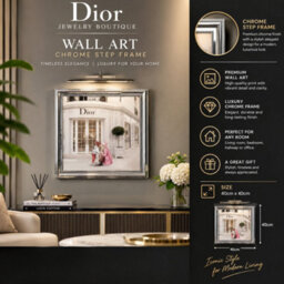 Home Luxe Interiors Dior Jewelry Silver Step Frame Luxury Wall Art 40X40Cm Home Decor - thumbnail 6