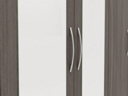Seconique Nevada 6 Door 2 Drawer Mirrored Wardrobe In Black Grain Effect Finish - thumbnail 6