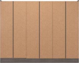Seconique Nevada 6 Door 2 Drawer Mirrored Wardrobe In Black Grain Effect Finish - thumbnail 5