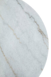 Orsina Set Of 2 White Marble & Gold Frame Side Tables, Round White Marble Tops On Geometric Gold Iron Base - thumbnail 5