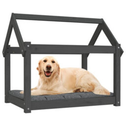Berkfield Dog Bed Grey 81X60X70 Cm Solid Wood Pine - thumbnail 4