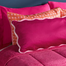 Ohs Scallop Edge Bolster Pillow Soft Maternity Back Support Filled Cushion - thumbnail 2