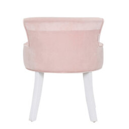 Living And Home Pink Velvet Upholstered Low Back Vanity Stool Dressing Table Stool - thumbnail 4