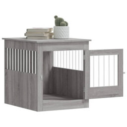 Walplus Grey Sonoma Dog Crate Furniture 64.5X80X71 Cm Engineered Wood End Table - thumbnail 5