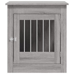 Walplus Grey Sonoma Dog Crate Furniture 64.5X80X71 Cm Engineered Wood End Table - thumbnail 7
