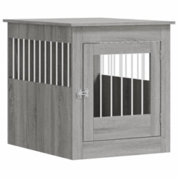 Walplus Grey Sonoma Dog Crate Furniture 64.5X80X71 Cm Engineered Wood End Table - thumbnail 2