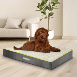 Dreamcatcher Grey Large Dog Bed Orthopaedic Flat Crate Pet Mattress 89X56X9Cm, Removable Washable Cover - thumbnail 1