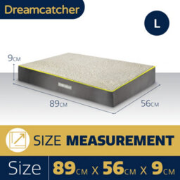 Dreamcatcher Grey Large Dog Bed Orthopaedic Flat Crate Pet Mattress 89X56X9Cm, Removable Washable Cover - thumbnail 6