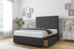 "Sloomy Lisbon Graphite Dumfries Divan Bed Set 4 Drawers - 26"" Strutted   & 12"" Footboard 4' Small Double" - thumbnail 3