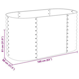 Walplus Garden Raised Bed 160X80X81 Cm Galvanised Steel Silver - thumbnail 8