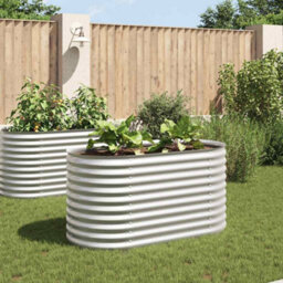 Walplus Garden Raised Bed 160X80X81 Cm Galvanised Steel Silver