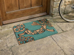 Beliani Doormat Clark Teal 40 X 60 Cm Rabbit Coir - thumbnail 2
