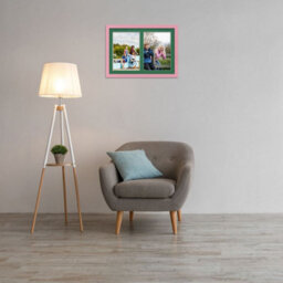 AK Frames 20X14 Pastel Pink Modern Multi Photo Frame With Emerald Mount - Holds 2 Apertures (2X) A4 Photos - thumbnail 3