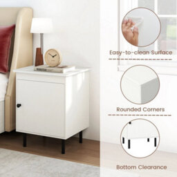 2Pcs 2 Tier Nightstand Modern Bedside Table W/single Door Cabinet - thumbnail 6