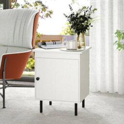 2Pcs 2 Tier Nightstand Modern Bedside Table W/single Door Cabinet - thumbnail 5