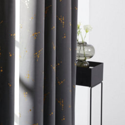 Deconovo Eyelet Blackout Curtains, Gold Constellation Printed Thermal Curtains For Bedroom, 46 X 54 Inch, Dark Grey, 2 Panels - thumbnail 2