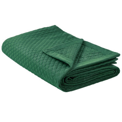 Beliani Bedspread Nape 200 X 220 Cm Dark Green - image 1