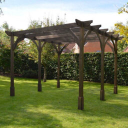 Rutland County Garden Furniture Premium Pergola 6 Posts - Wood - L300 X W540 X H270 Cm - Rustic Brown - thumbnail 3