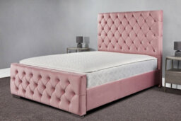 Sloomy Florida Bed Frame With Sprung Memory Foam Mattress- Pink Plush- Super King - thumbnail 2