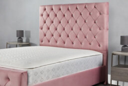 Sloomy Florida Bed Frame With Sprung Memory Foam Mattress- Pink Plush- Super King - thumbnail 3