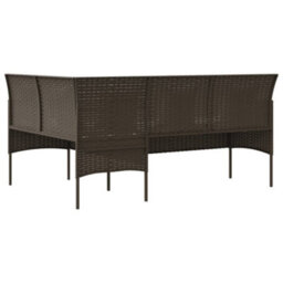 Walplus 5 Piece L-Shaped Couch Sofa Set With Cushions Poly Rattan Brown - thumbnail 6