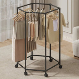 Garment Hanging Rail Rack Storage Stand On Wheels - thumbnail 3