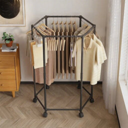 Garment Hanging Rail Rack Storage Stand On Wheels - thumbnail 6