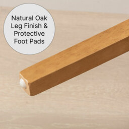 The Furniture Market Luxury Natural Fabric Scoop Back Kitchen Counter Bar Stool Oak Legs Quilted Button Back Stud Detailing Solid Wood Frame - thumbnail 8