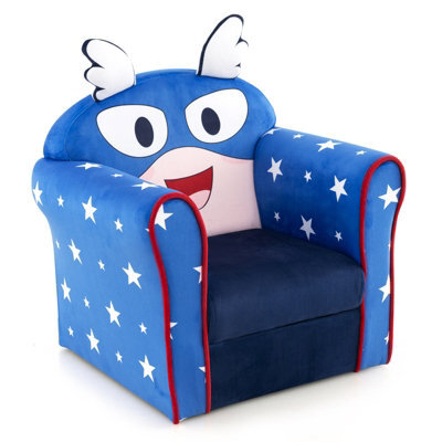 Costway Kids Sofa Children Armrest Upholstered Chair Cute Pattern Armchair Solid Frame - image 1