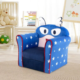 Costway Kids Sofa Children Armrest Upholstered Chair Cute Pattern Armchair Solid Frame - thumbnail 9