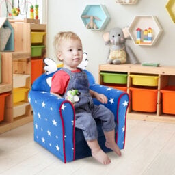 Costway Kids Sofa Children Armrest Upholstered Chair Cute Pattern Armchair Solid Frame - thumbnail 8