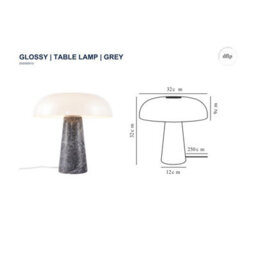 Nordlux Glossy Marble Table Lamp White Inner Grey,mains - thumbnail 6